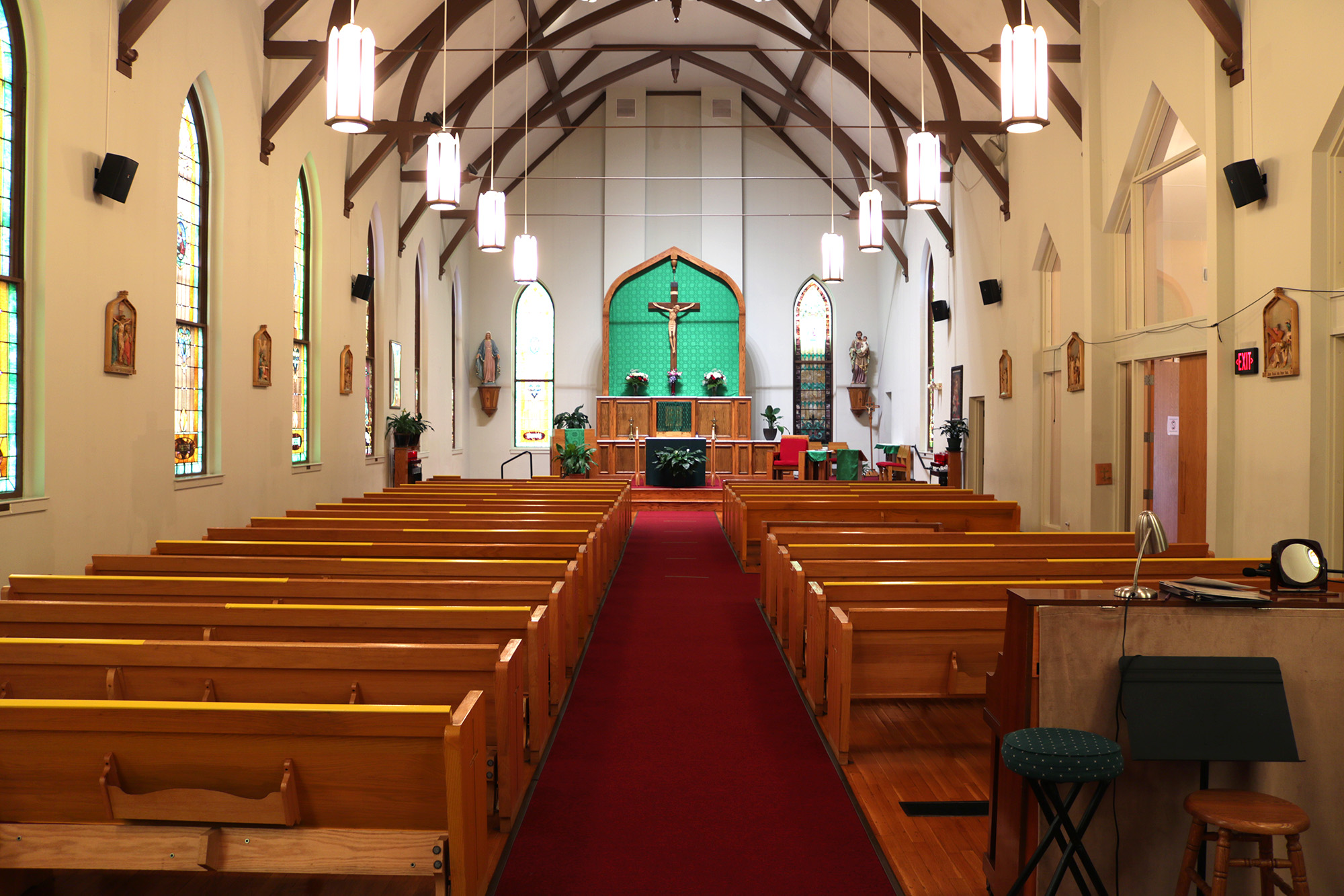 Interior of the Church, from the back, facing the altar
